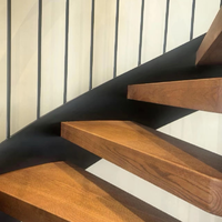 Edelstahl & Schmiedeeisen Wendeltreppe mit Holzstufen-System für Wohnung Küche Flur - Modernes Design Umweltfreundlich Langlebig