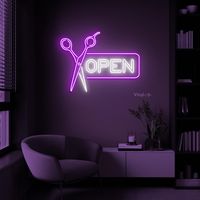 Enseigne néon LED personnalisée pour salon de coiffure, logo lumineux, décoration murale, affiche lumineuse, enseigne publicitaire LED personnalisée pour dropshipping