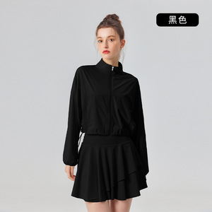 Setelan rok jaket wanita, Logo kustom UPF 50 + rok jaket wanita terasa keren dengan kantong dalam elastis Y2k pakaian Badminton Golf tenis Set - Product Image 6