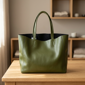 BS INTERNATIONAL <b>Green</b> Color Eco Friendly Genuine Leather <b>Clutch</b> Purse Zipper Waterproof Valentine's Day Gift Women Lightweight - Product Image 1