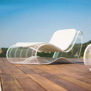 Y173 Hollowed-out Pool <b>Chairs</b> Sun Bed Lounger Outdoor Recliner Chaise Lounge UV Resistant Waterproof Courtyard Balcony Relaxing - Product Image 1