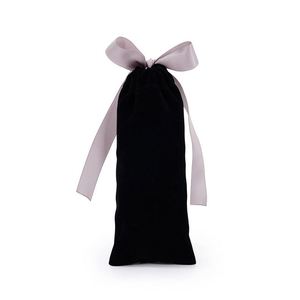 Sac à cordon en velours noir de luxe de haute qualité, logo personnalisé, sécurisé, recyclable, 120-250 GSM, pochette brodée pour bijoux et artisanat - Product Image 6