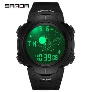 Montre de sport numérique Sanda 2155 269 pour homme, en TPU, avec affichage de la semaine, étanche, de marque supérieure, pour affaires - Product Image 2