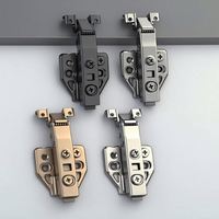 Charnière réglable tridimensionnelle noire pour porte vitrée avec amortissement, pour porte de placard ou de dressing