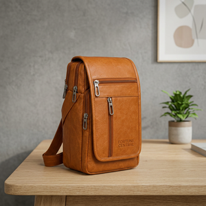 Genuine <b>Leather</b> Men's Messenger <b>Bag</b> with Zipper Closure Lightweight & Durable Design for Travel - Product Image 2