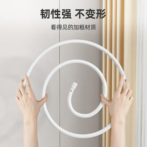 ราวตากผ้าแบบเกลียว ราวแขวนผ้าทรงกลมขนาดใหญ่สำหรับผ้าปูที่นอนและปลอกผ้านวม วัสดุโลหะ สีขาว - Product Image 5