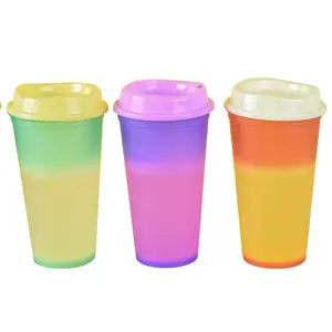 GZYSL Popular Country-Style Plastic Cup Summer BPA-Free Custom Silk Screen Logo Printed Color-Changing Juice Tea Coffee Cups