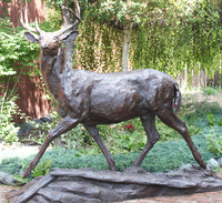 Vente flash : Statue de cerf en bronze grandeur nature pour jardin, en paire