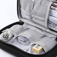 Organisateur d'accessoires de téléphone portable, pochette de voyage à 3 compartiments pour câbles, idéale pour les voyages d'affaires