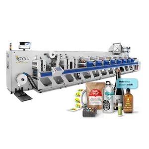 RYZJR-350 unit type flexo printing machine with 6 color and die cutting section for label and cards making machine