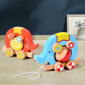 Jouets en bois pour la maternelle : <span class=keywords><strong>Camion</strong></span>-<span class=keywords><strong>cirque</strong></span> éléphant en bois, jouets éducatifs interactifs créatifs pour la petite enfance, pour l'éveil des enfants et la communication parent-enfant - Product Image 3