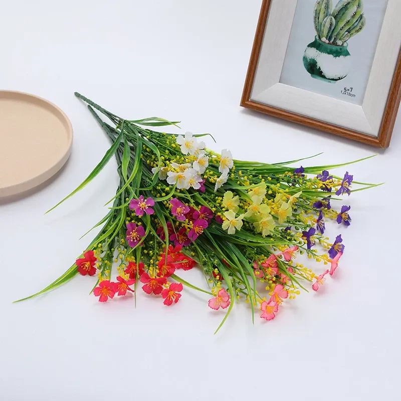 Faux Flowers Spring Grass Chrysanthemum Fresh