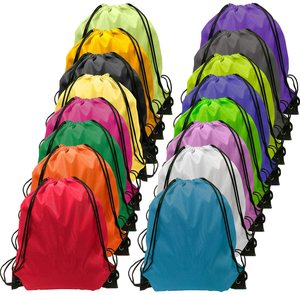 Custom 210D/190T Polyester Sports Backpack New Waterproof Drawstring Gym Bag with Letter Pattern for Gym & Sports Promotion