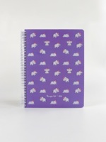 Carnet à spirale A4 personnalisé avec impression d'éléphant mignon, 100 feuilles, couverture en papier, logo sur la page intérieure, OEM ODM, cadeau pour enfants, papeterie