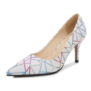 Chaussures à talons hauts sexy en cristal couleur bonbon, à enfiler, talon moyen, pour femmes, grandes tailles 46, été - Product Image 2