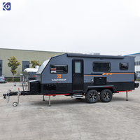 CAMPTRL Caravane de voyage de qualité commerciale, robuste et remorquable, 6 couchages, hébergement mobile pour projets de camping en groupe