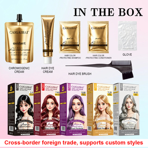 Venta al por Mayor en el Sudeste Asiático, Crema <span class=keywords><strong>de</strong></span> Coloración Capilar Profesional <span class=keywords><strong>de</strong></span> 60 ml * 2, Fórmula Vegetal Sin Amoníaco, Coloración Duradera - Product Image 3