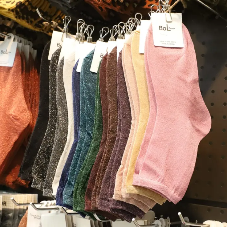 Fashionable Women's Socks Shiny Glitter Boutique Socks