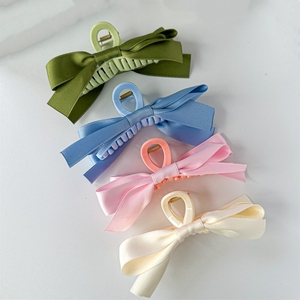 Double sided <b>bow</b> claw <b>clip</b> Bowknot hair <b>clip</b> acrylic Hot selling hair accessories Ribbon <b>bow</b> hair claw - Product Image 1