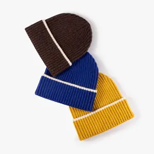 Beanie Hats Custom Logo Supplier Manufacturer Embroidered Solid Color Plain Acrylic Unisex Knitted Hat Winter Women Beanie