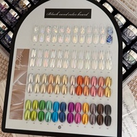 NOUVEAU Ensemble de 48 poudres miroir chromées avec nuancier, collection de pigments pour nail art en paillettes métalliques Aurora