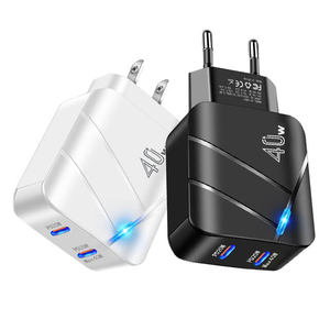 40W 2 PD tipo <span class=keywords><strong>C</strong></span> puertos cargador de pared de alta velocidad PD 3,0 carga rápida <span class=keywords><strong>USB</strong></span> <span class=keywords><strong>C</strong></span> adaptador de pared de teléfono móvil para iPhone 16 Promax Samsung - Product Image 1