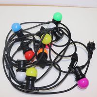 Câble festonné en caoutchouc 2*0,75 mm², 30 cm, 50 cm, ampoule LED vintage E27, guirlande lumineuse extérieure, Noël, IP65