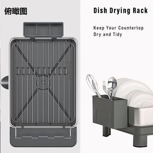 Estante de Alambre para Cocina, Escurridor de Platos, Rejilla para Secar Platos con Soporte para Tazas de Café - Product Image 4