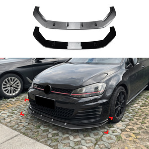Spoiler avant Amp-Z en fibre de carbone, texture carbone, monobloc, pour Volkswagen Golf MK7 GTI R 2013-2016, finition mate, style tuning - Product Image 1