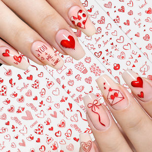 Pegatinas de <span class=keywords><strong>Uñas</strong></span> con Diseño de Labios Rojos Estilo Francés 5D para el Día de San Valentín, Plástico Libre de BPA, No Tóxico, Adhesivo para Arte de <span class=keywords><strong>Uñas</strong></span> DIY - Product Image 4