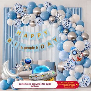 Guirlande de ballons en latex et film d'aluminium motif dessin animé garçon/fille influenceur pour décorations de fête d'anniversaire et toile de fond murale - Product Image 3