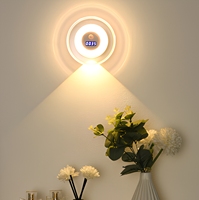 Veilleuse à détecteur de mouvement PIR avec affichage numérique de l'heure, projecteur d'ambiance magnétique rechargeable pour chambre, couloir, hall