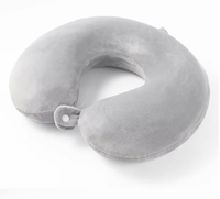 Oreiller de voyage en mousse à mémoire de forme souple et rafraîchissant en forme de U, avec logo personnalisable, pour un soutien confortable du cou en avion
