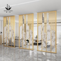 Cloisons décoratives de luxe en acier inoxydable écran de séparation en métal multifonctionnel élégant pour jardin Restaurant salon