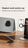 Support de téléphone pliable et rotatif magnétique avec ventouse et boucle, support de téléphone multifonctionnel 3 en 1