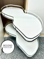 Meubles de cuisine modernes avec plateau pivotant, rangement d'angle intelligent, ensemble complet de meubles de cuisine à fermeture amortie