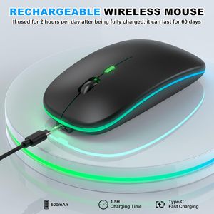 Ultra Slim <b>Mouse</b> Inalambrico Dual Mode Bt Rechargeable Colorful Souris Sans Fil 2-4ghz Optical <b>Computer</b> Wireless Gaming <b>Mouse</b> - Product Image 2