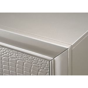 DB Modern Glam Style Acabado de champán Mesita de noche de dos cajones Patrón de cocodrilo en relieve 1PC Mesita de noche - Product Image 5