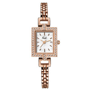 Montre élégante pour femme, petit cadran carré, bracelet en alliage, montre à quartz étanche de haute qualité et raffinée - Product Image 4