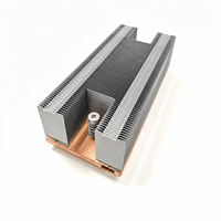 Puce personnalisée de haute qualité dissipation thermique en laiton base en cuivre caloduc radiateur à ailettes en aluminium conception refroidisseur