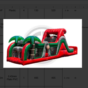 Divertente Percorso a Ostacoli Gonfiabile a Forma di Pettine per Feste ed Eventi di Squadra - Product Image 1