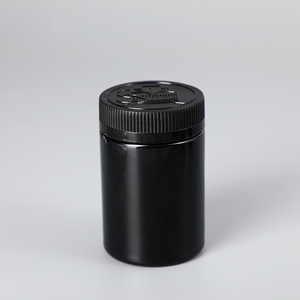 2oz 3oz 6oz 250ml 300ml Bouchon à large ouverture résistant aux enfants Pots à bonbons en plastique noir pour supplément - Product Image 2