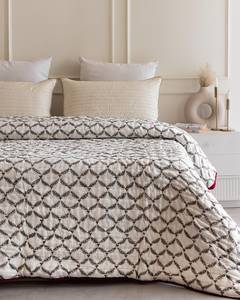 Couette en coton à motif floral Dahlia rouge, imprimé blocs réversible blanc neige, style Jaipuri Razai, pour lit Queen et King - Product Image 2