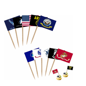 Banderas Personalizadas Americanas para Palillos, Etiquetas a Cuadros Mexicanas en Blanco Imprimibles para Comida, Hamburguesas, Cupcakes, Golf, Mini Piratas - Product Image 3