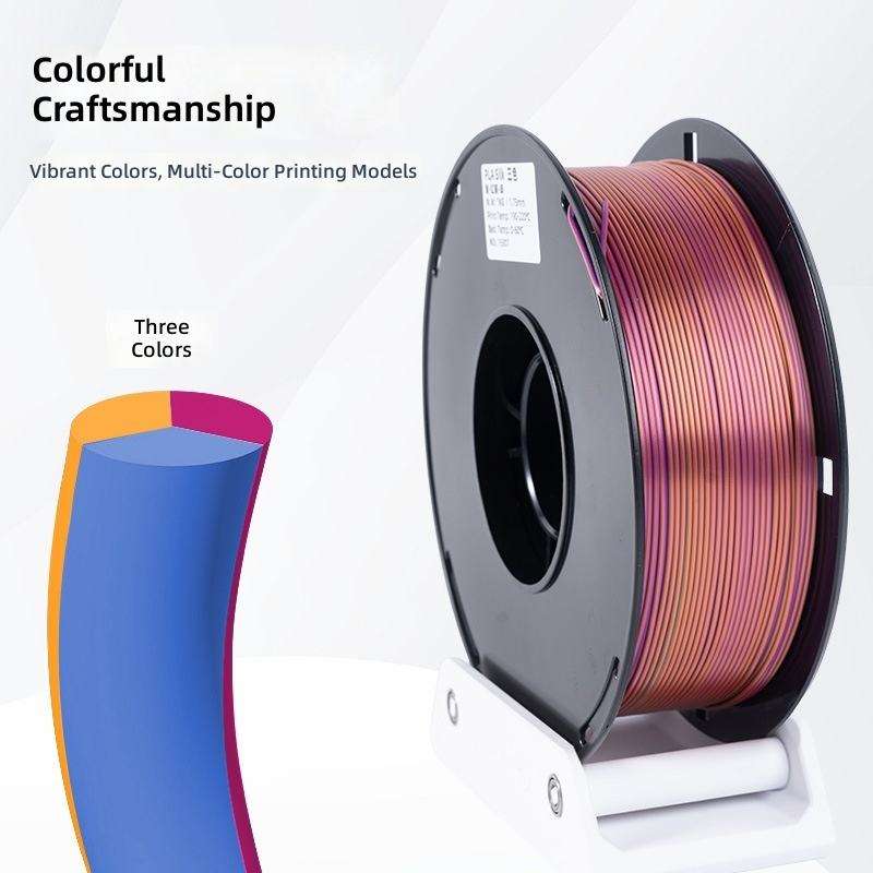 Packaging Gradient Color PLA Silk Three Color Gradient 3D Printer Filament Glossy Rainbow ...