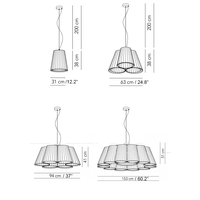 Lustre suspendu moderne en tissu à plusieurs têtes pour salle à manger, décoration intérieure, luminaires suspendus en tissu