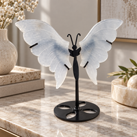 Ornement en cristal de 12 cm en forme d'ailes de papillon en pierre d'ange, décoration de papillon pour la maison, la table, l'étagère, cadeau