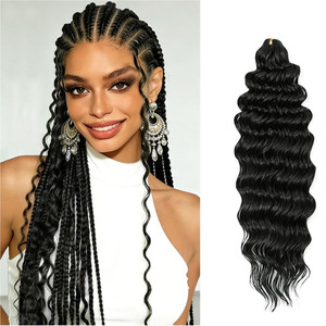 Cabello Boho para Trenzas, 18 Pulgadas, Cabello Rizado para Crochet, Trenzas de Ondas Profundas, Rizos Bohemios - Product Image 1