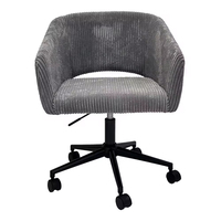 Chaise de lecture ergonomique pivotante à 360°, rembourrée, réglable en hauteur, base en acier, moderne, confortable, coussin en velours côtelé, chaise de bureau à domicile