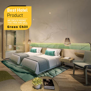 Ensemble de chambre à coucher d'hôtel de luxe au design intérieur moderne sophistiqué avec tiroirs de rangement pour les complexes hôteliers haut de gamme - Product Image 1